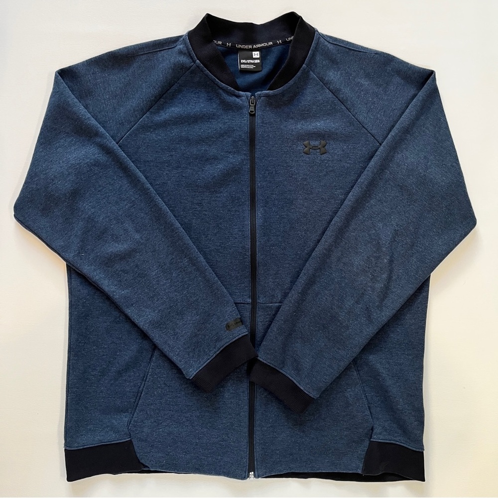 Under Armour Men’s XXL Unstoppable Double Knit Bomber Jacket In Navy